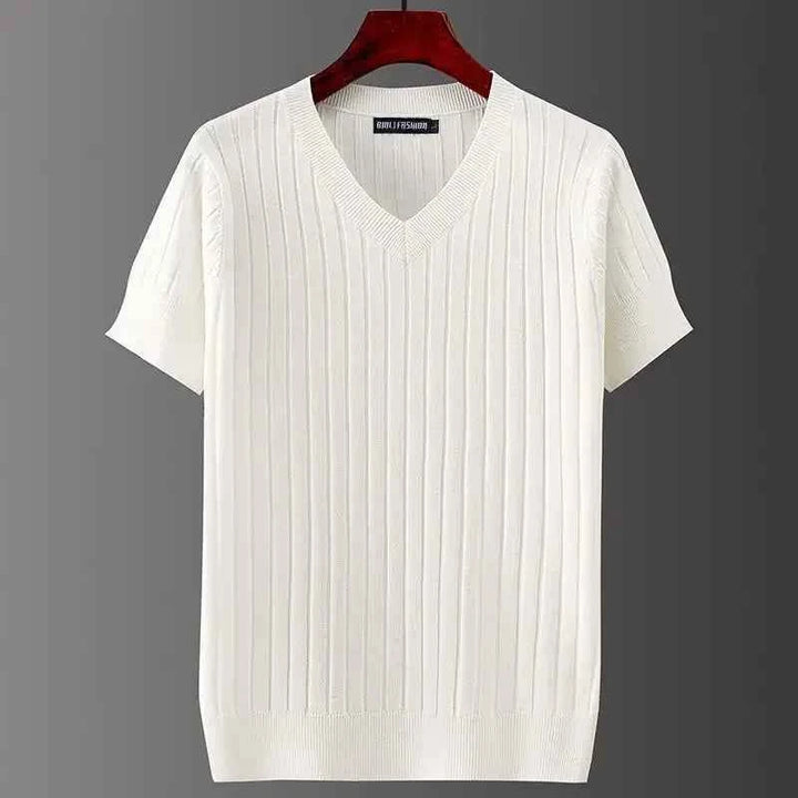 Men's V-Neck Tee - Stylish and Comfortable Top White