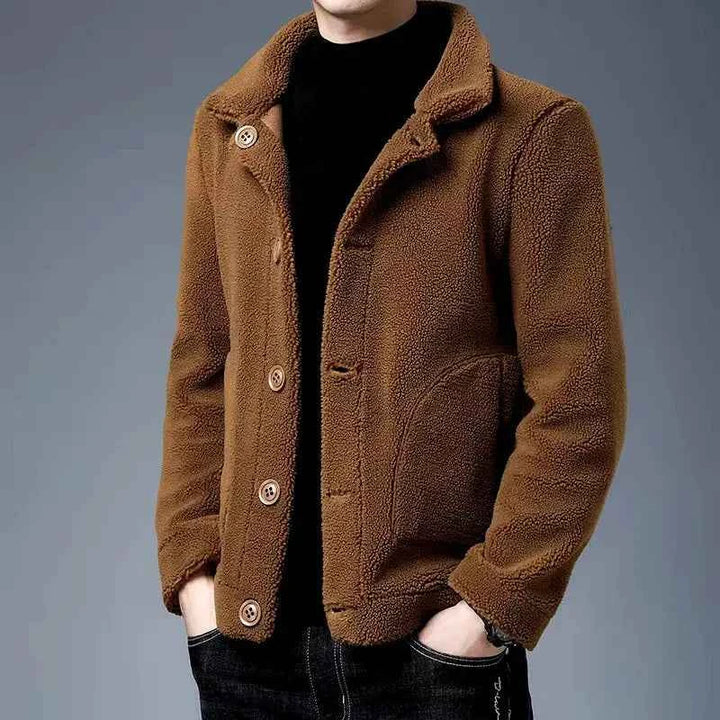 Men's Vegan Fur Jacket Brown
