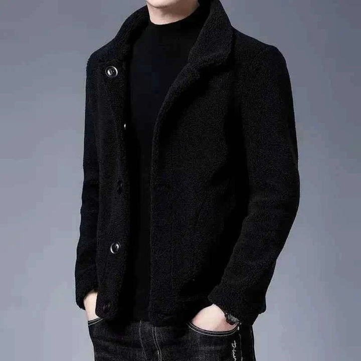 Men's Vegan Fur Jacket Black