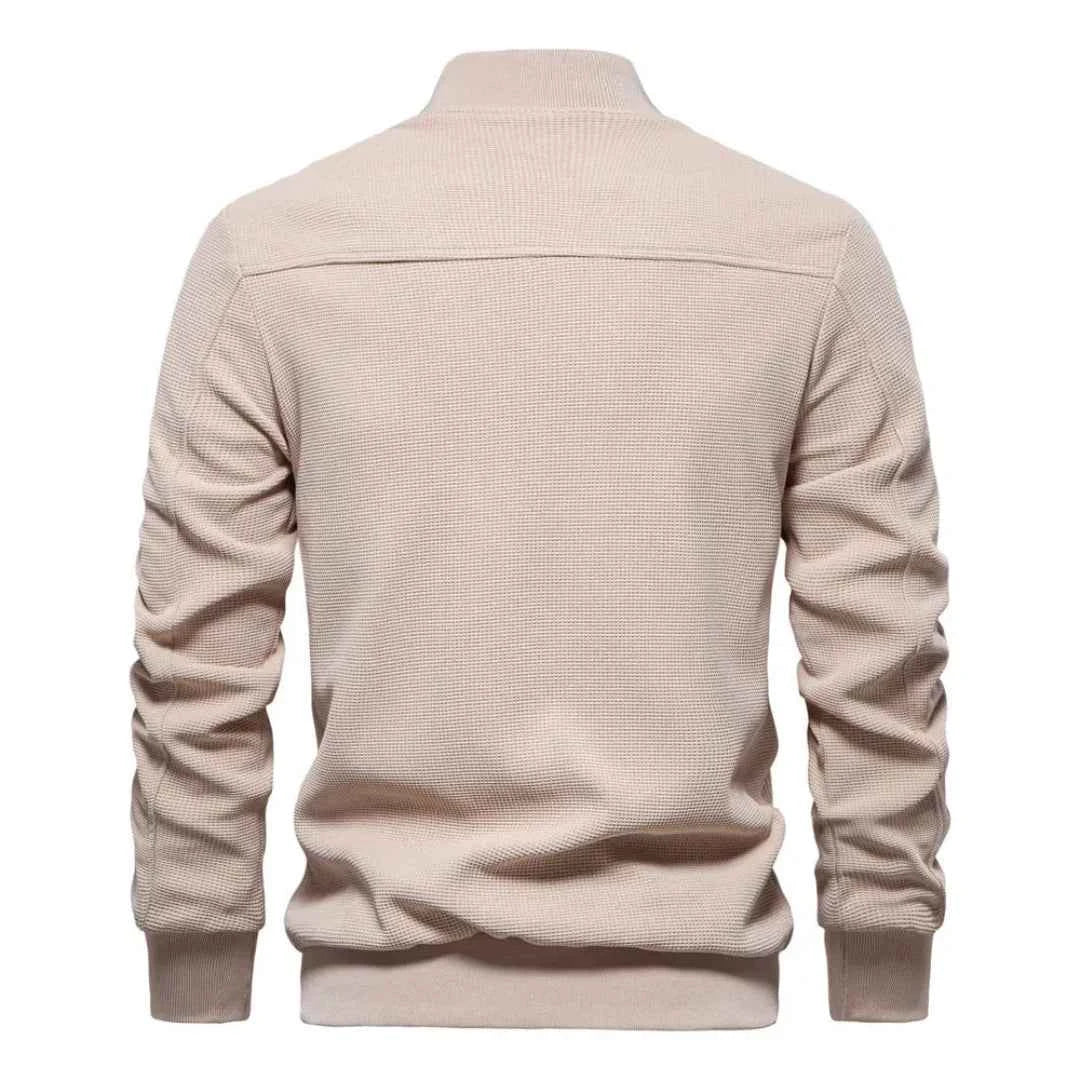 Men's Waffle-Knit Zip Jacket