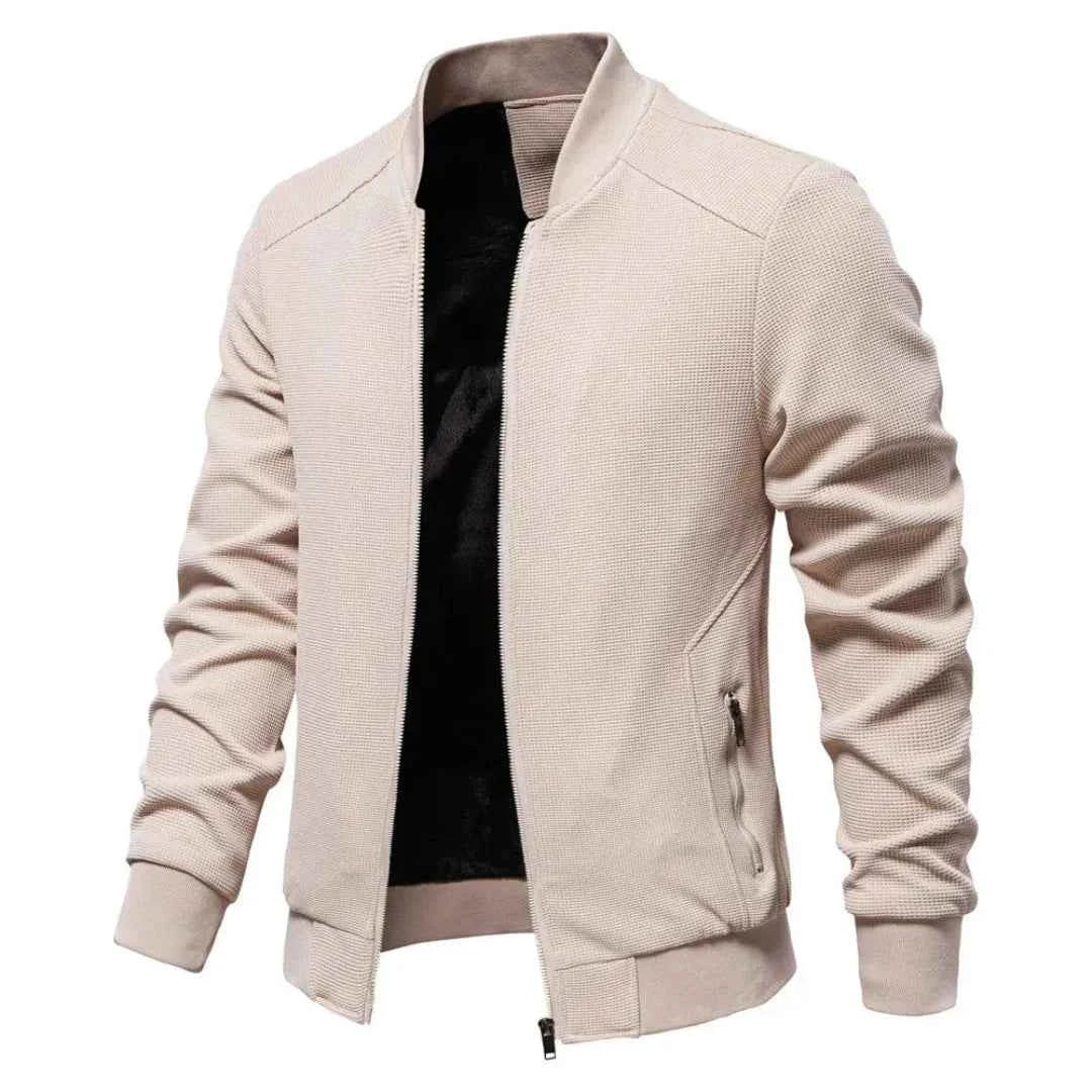 Men's Waffle-Knit Zip Jacket