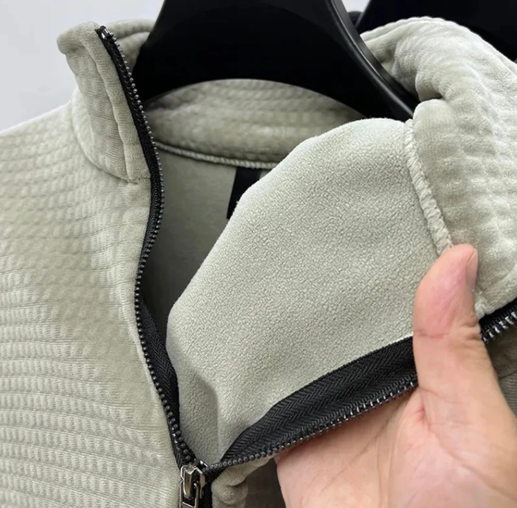 Men's Waffle Texture Quarter Zip Sweater - Breathable & Comfortable Fit