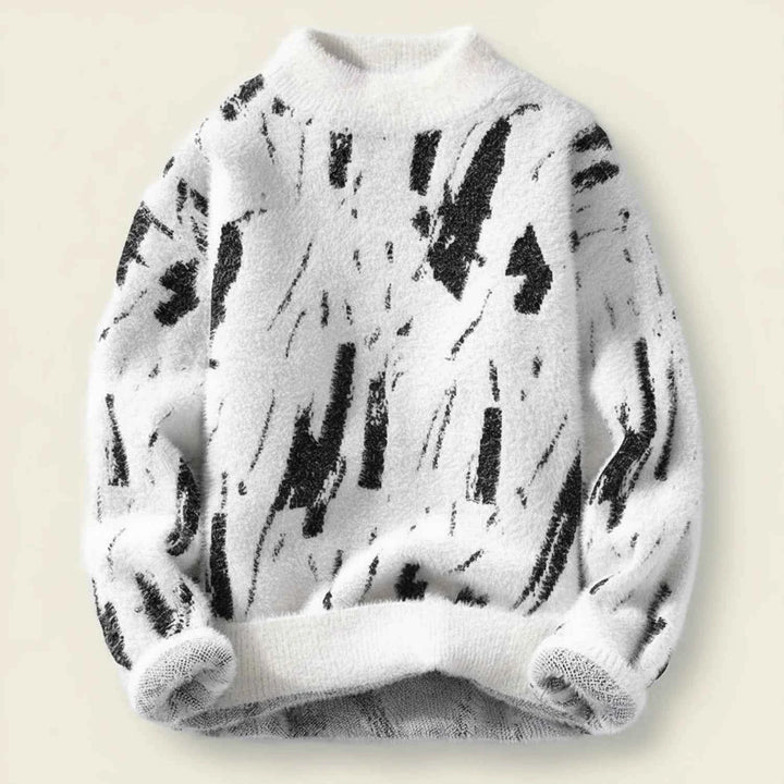 Men's Warm Patterned Sweater White