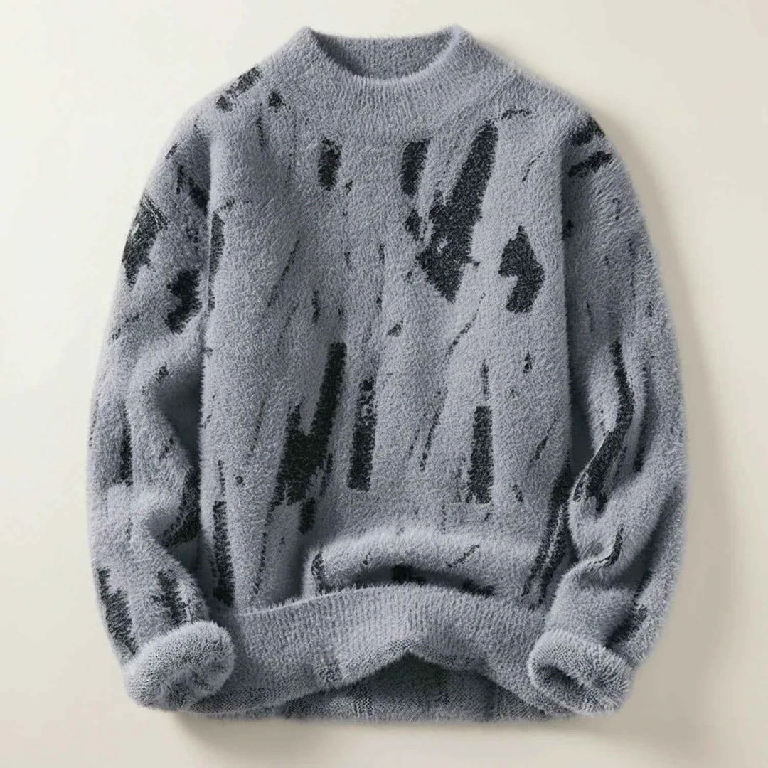 Men's Warm Patterned Sweater Gray