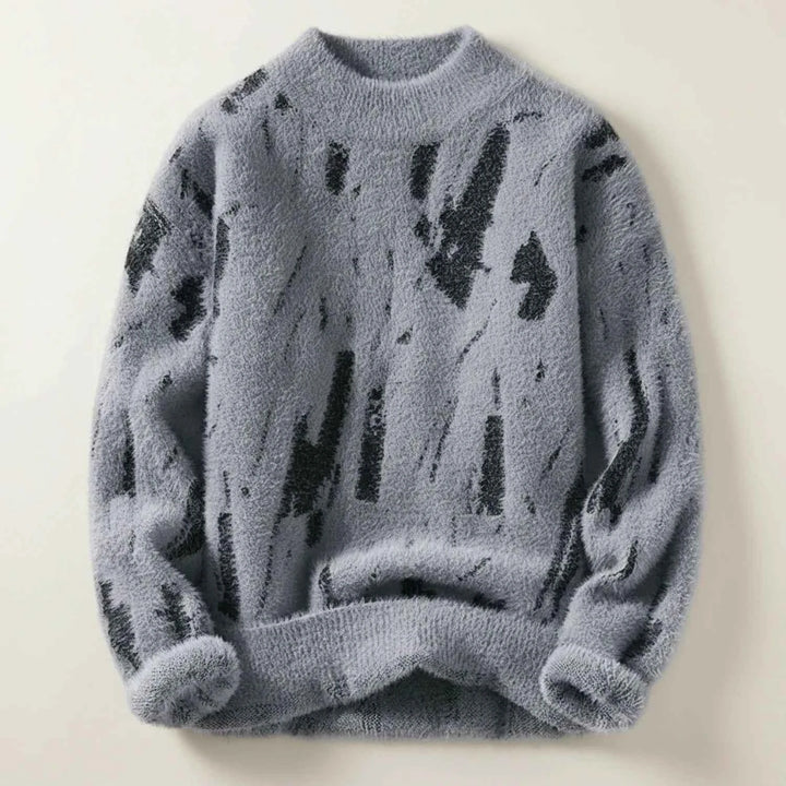Men's Warm Patterned Sweater Gray