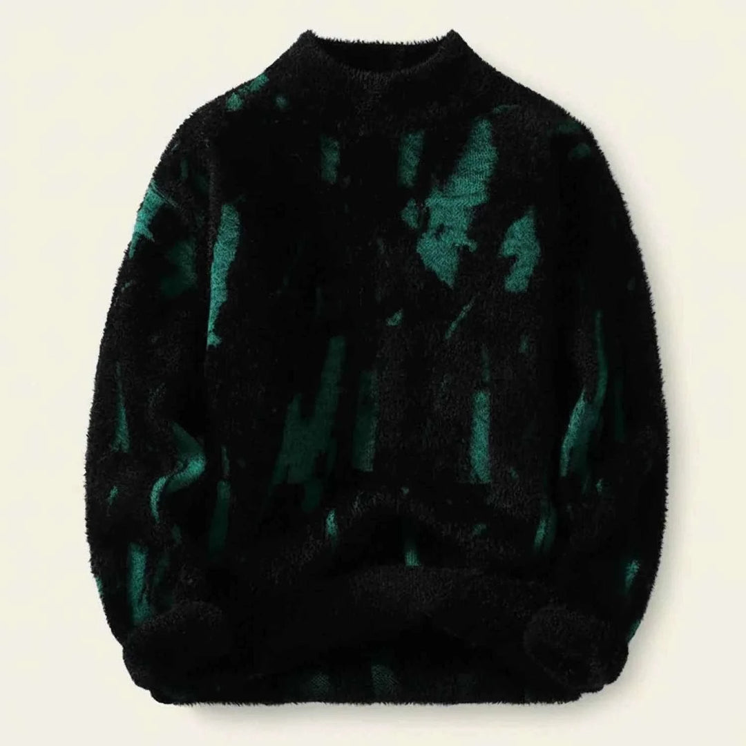 Men's Warm Patterned Sweater Black