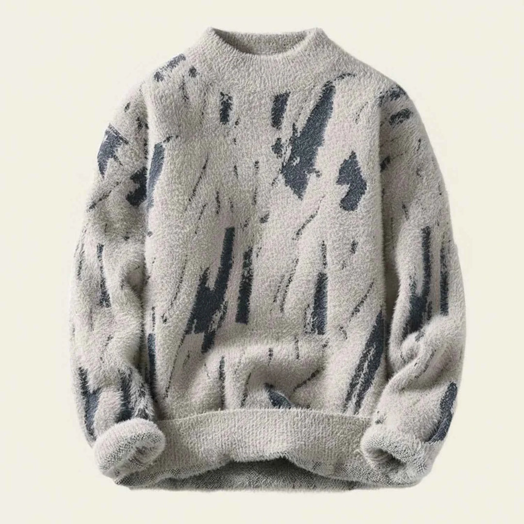 Men's Warm Patterned Sweater Beige
