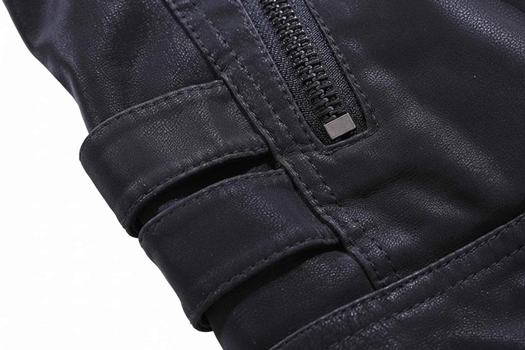Men's Warm Stand Collar Biker Jacket