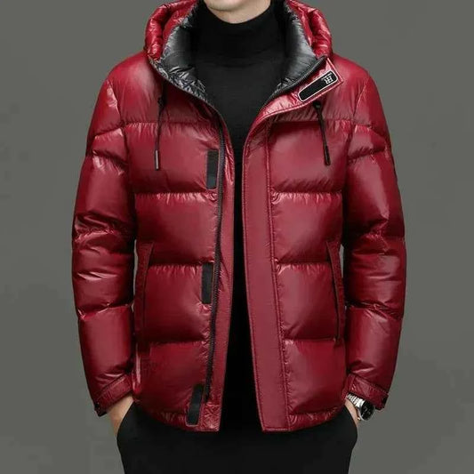 Men's Hooded Jacket Winter Essential Outerwear Collection Red