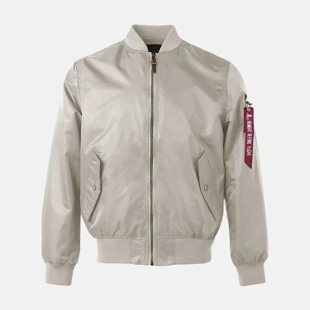 Men's Water-Resistant Varsity Jacket Beige