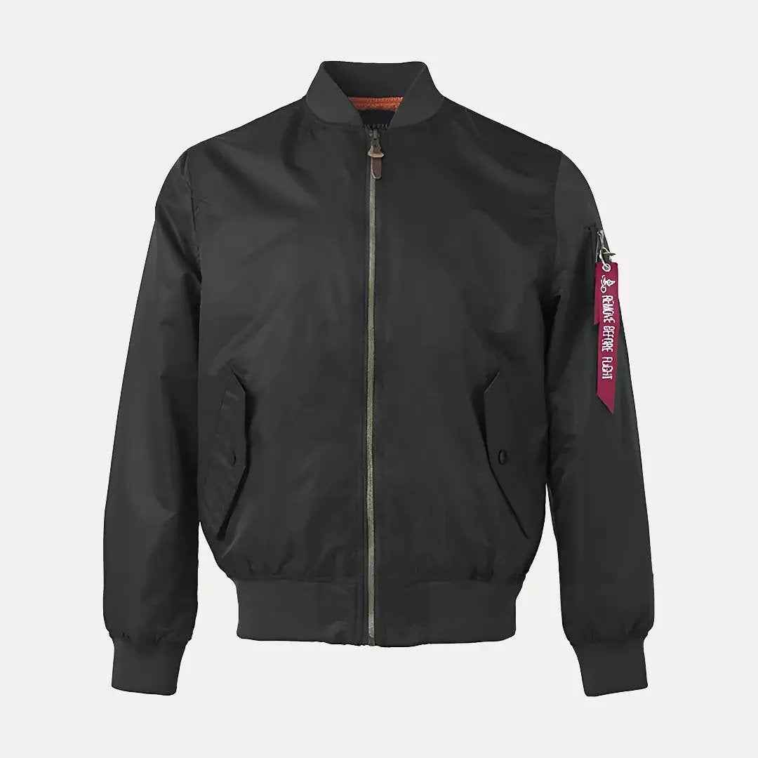 Men's Water-Resistant Varsity Jacket Black