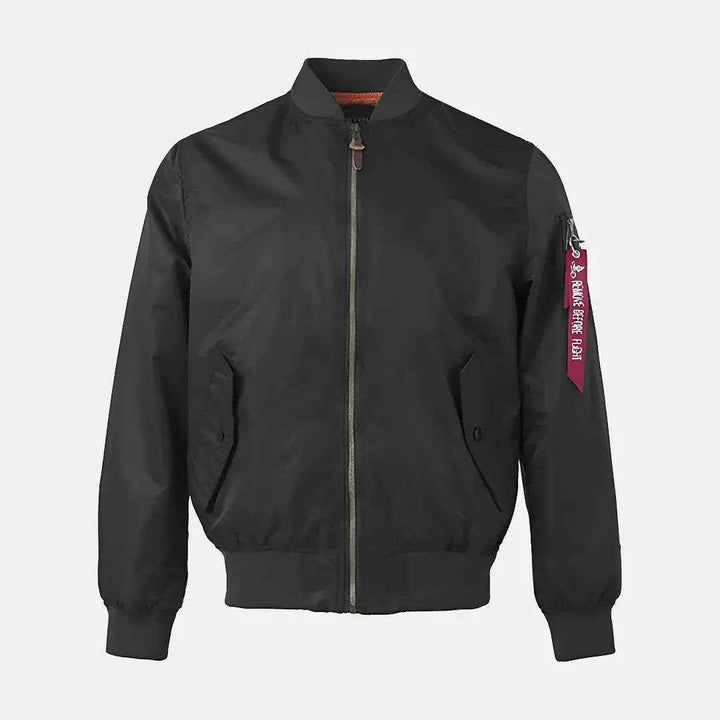 Men's Water-Resistant Varsity Jacket Black
