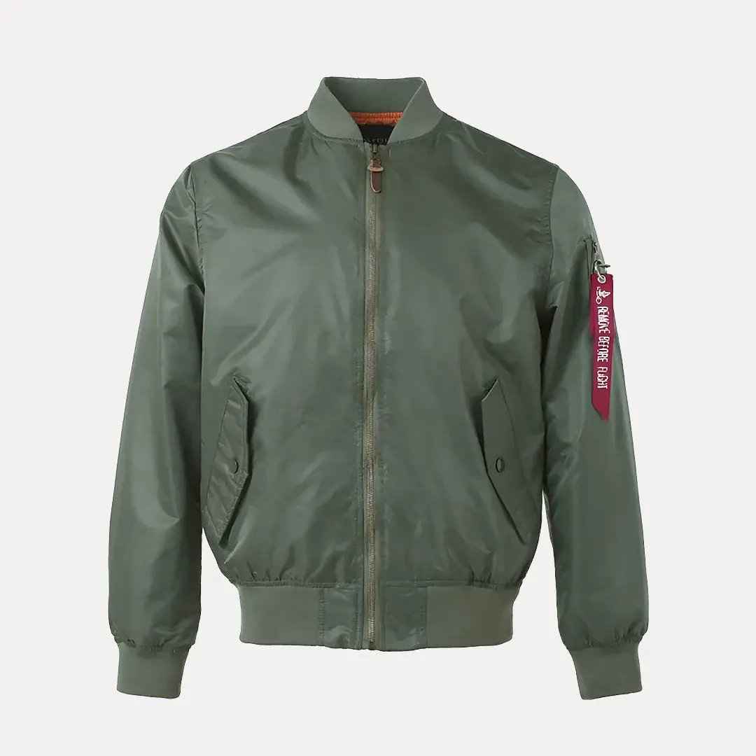 Men's Water-Resistant Varsity Jacket Green