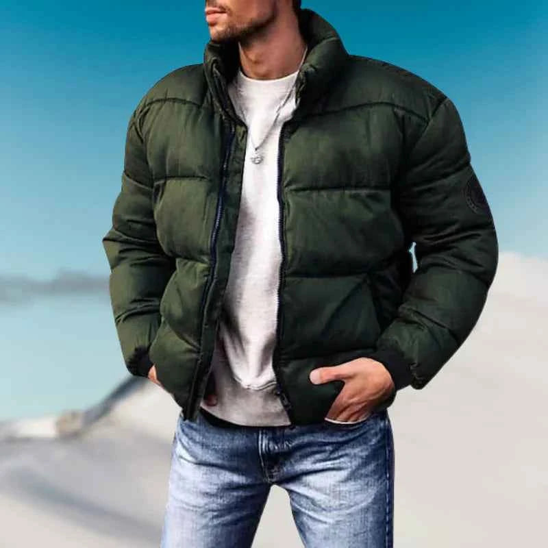 Men's Waterproof Down Jacket - Mezzo Style Green