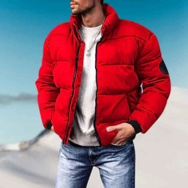 Men's Waterproof Down Jacket - Mezzo Style Red