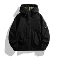Women's Hooded Zip-up Waterproof Windproof Navy Jacket Winter Black