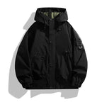 Women's Hooded Zip-up Waterproof Windproof Navy Jacket Winter Black