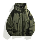 Women's Hooded Zip-up Waterproof Windproof Navy Jacket Winter Army Green