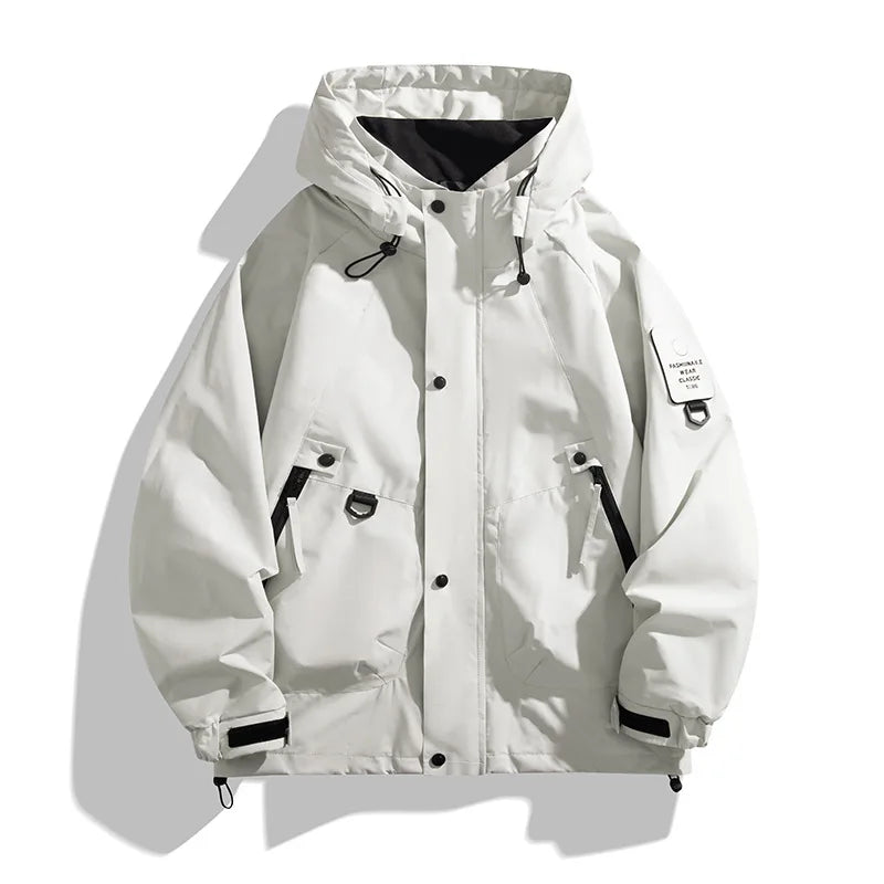 Men's Waterproof Outdoor Jacket - Lightweight & Breathable White