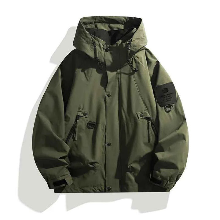 Men's Waterproof Outdoor Jacket - Lightweight & Breathable Army Green