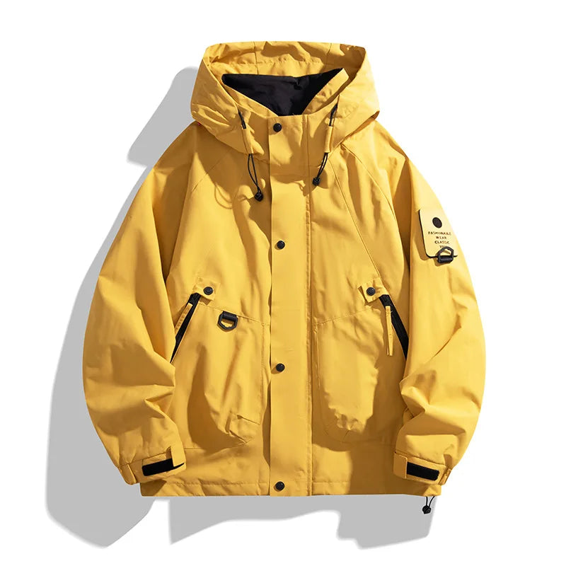 Men's Waterproof Outdoor Jacket - Lightweight & Breathable Yellow