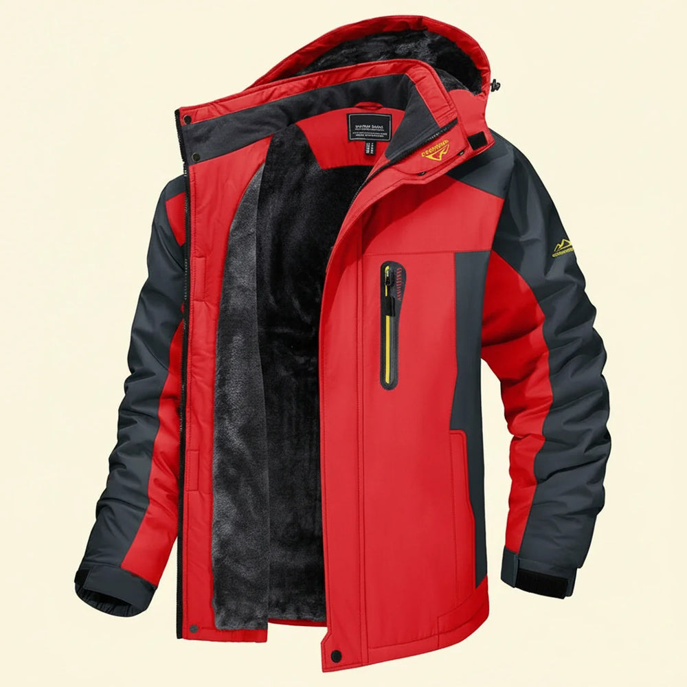Men's Waterproof Outdoor Winter Fleece Jacket Red