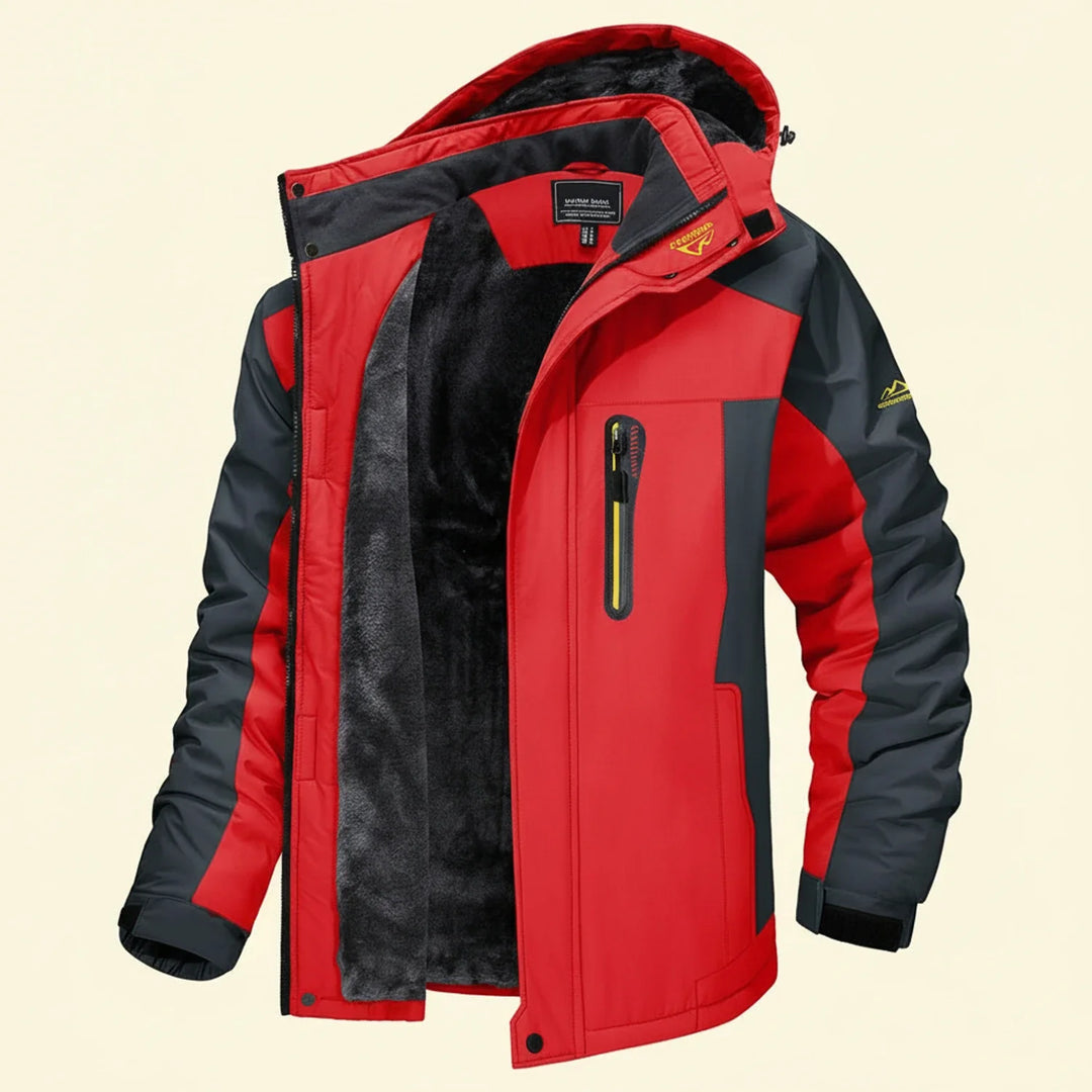 Men's Waterproof Outdoor Winter Fleece Jacket Red