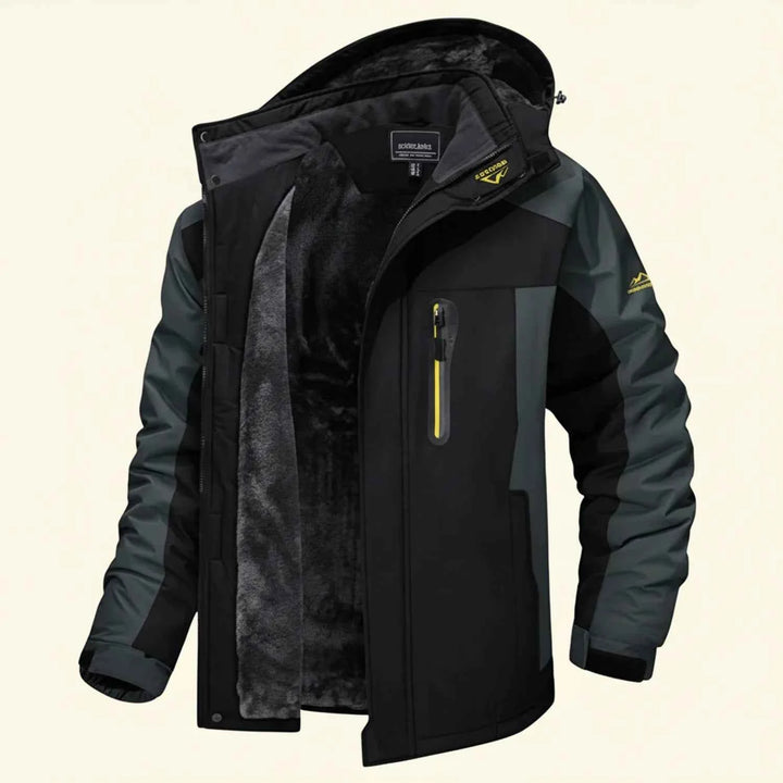 Men's Waterproof Outdoor Winter Fleece Jacket Black
