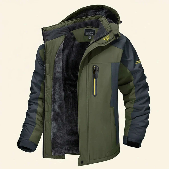 Men's Waterproof Outdoor Winter Fleece Jacket Green
