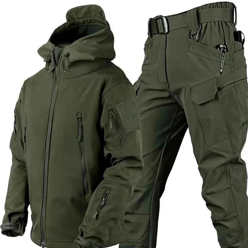 Men's Waterproof Tactical Jacket and Cargo Pants Set Green