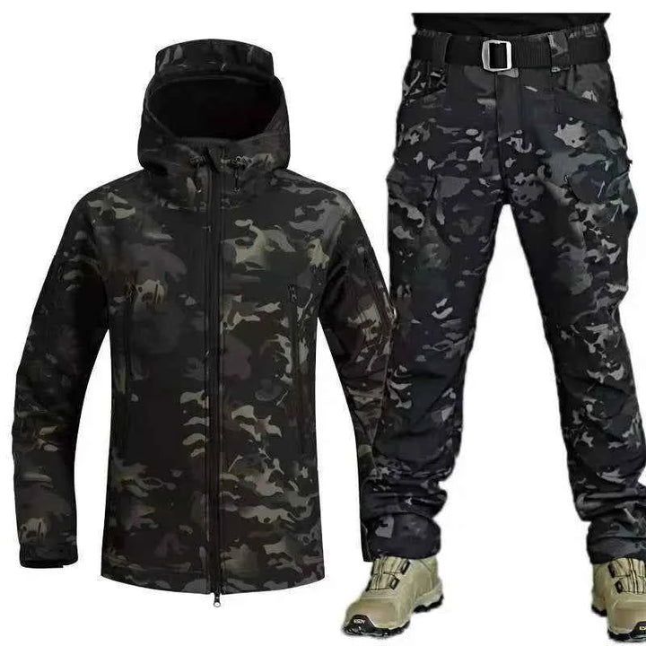 Men's Waterproof Tactical Jacket and Cargo Pants Set Camouflage
