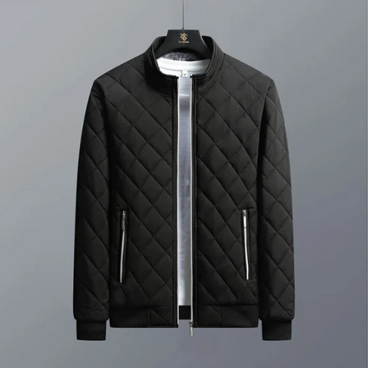 Men's Black Windproof Water Repellent Ribbed Cuff Padded Jacket Black