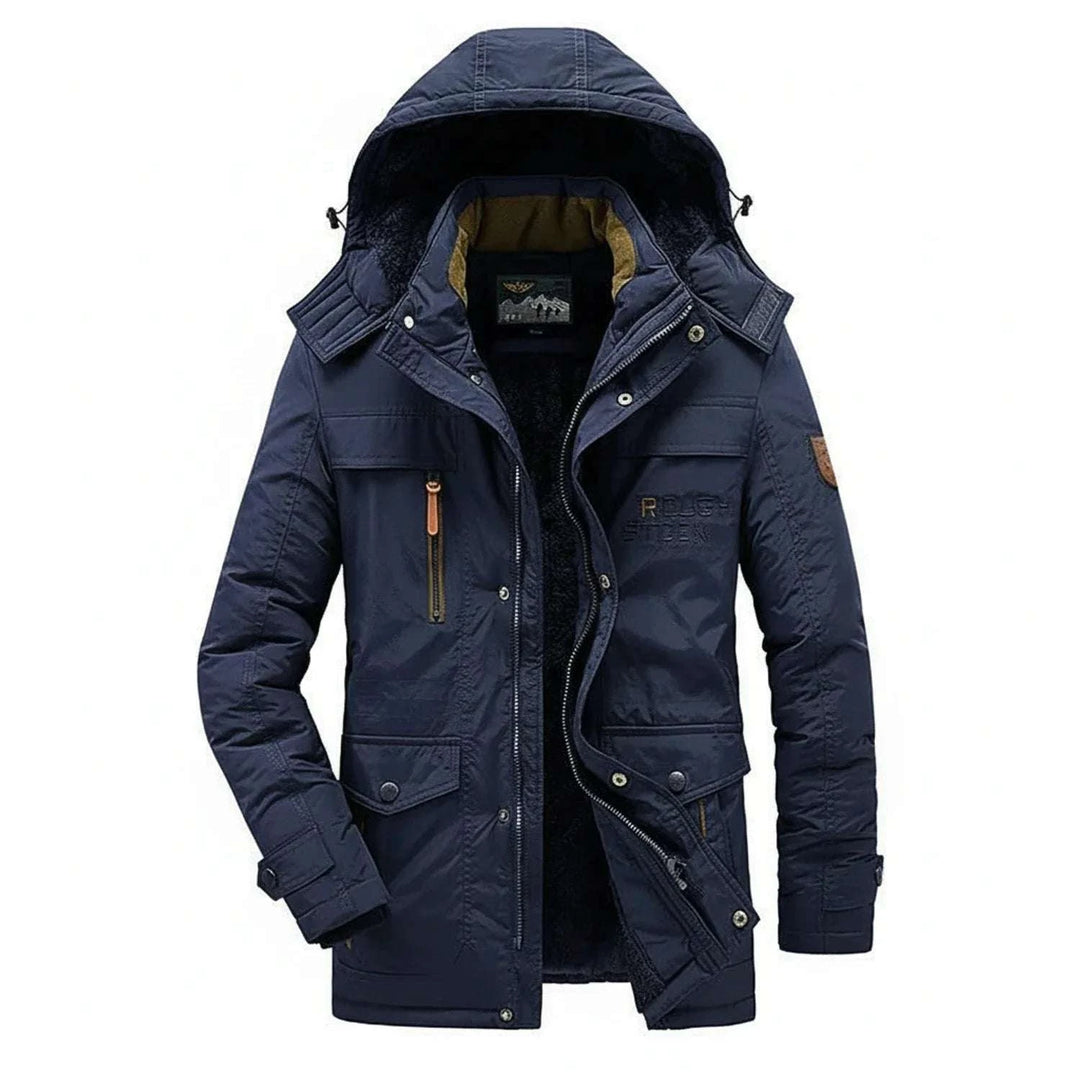 Men's Winter Hooded Parka Jacket Blue