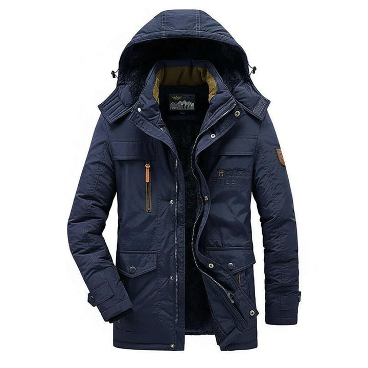 Men's Winter Hooded Parka Jacket Blue