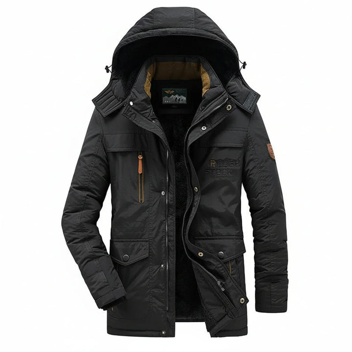 Men's Winter Hooded Parka Jacket Black
