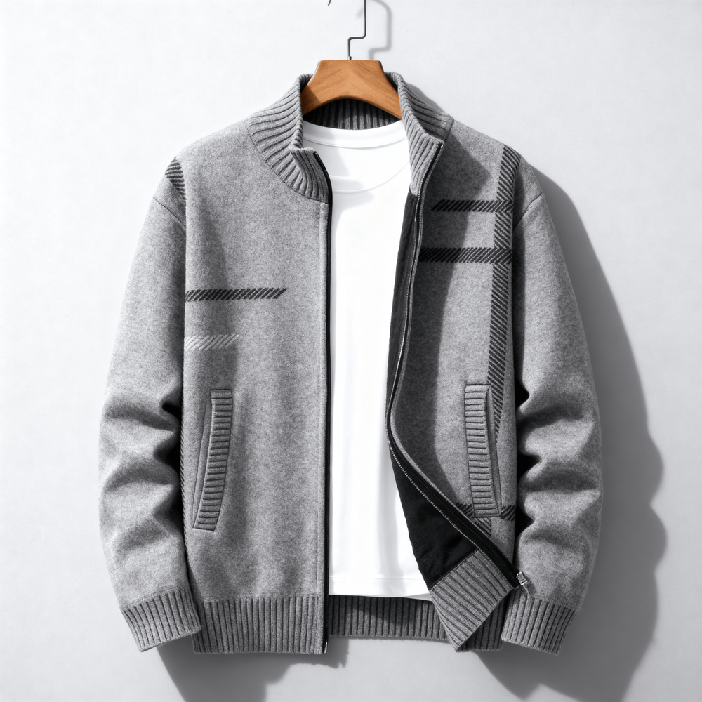 Men's Wool Jacket - Stylish and Warm Outerwear Light Gray