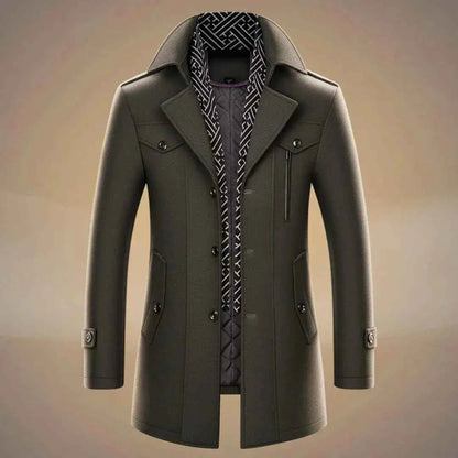 Men's Wool Coat Pockets Cognac Brown Winter Cocoa Brown Graphite Gray