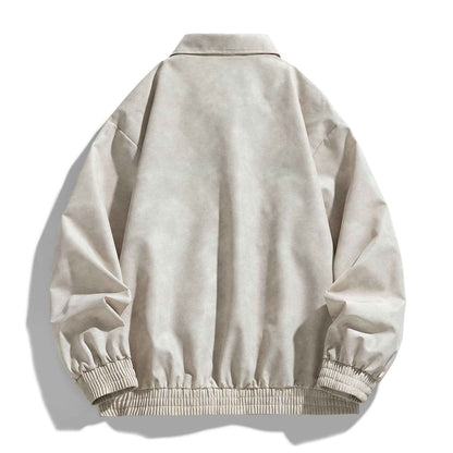 Men's Polyester Jacket Relaxed Fit Pockets Gravel Apricot Winter