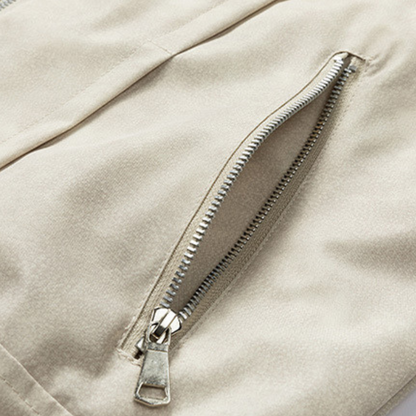 Men's Polyester Jacket Relaxed Fit Pockets Gravel Apricot Winter