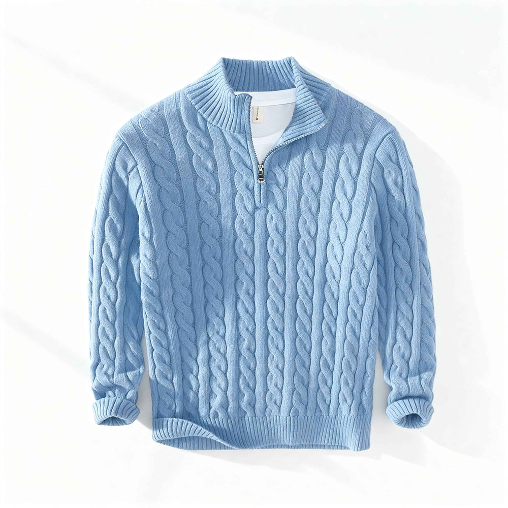 Men's Zip Sweater - Everton Style Blue