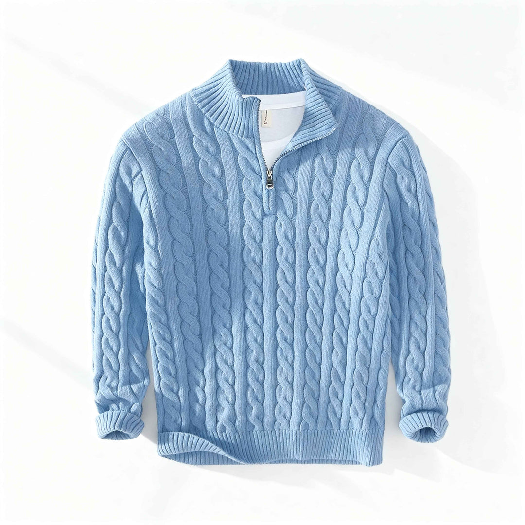 Men's Zip Sweater - Everton Style Blue