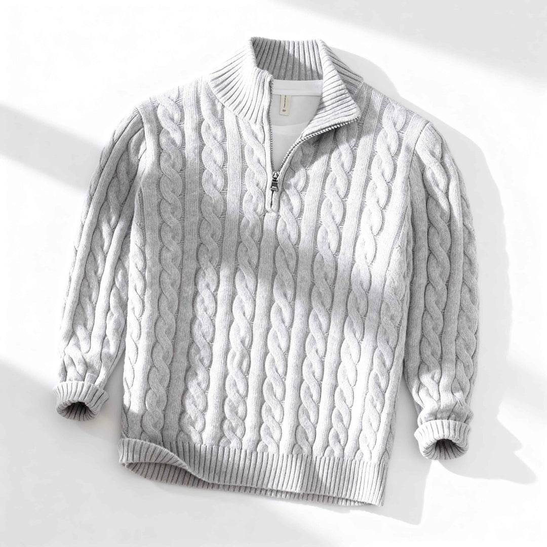Men's Zip Sweater - Everton Style Gray