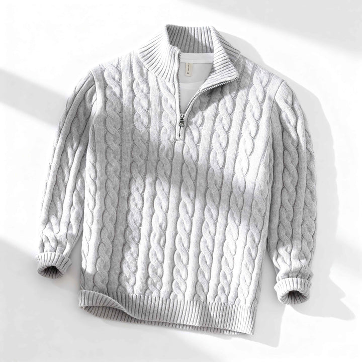 Men's Zip Sweater - Everton Style Gray