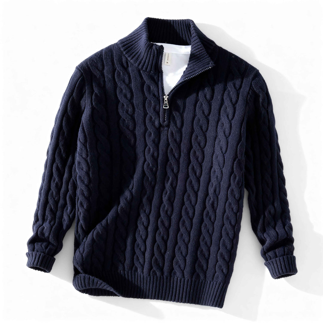 Men's Zip Sweater - Everton Style Navy