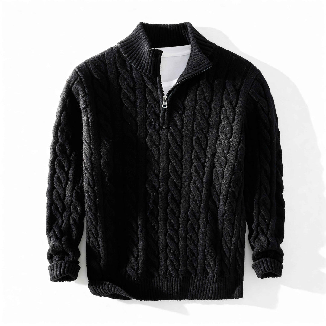 Men's Zip Sweater - Everton Style Black