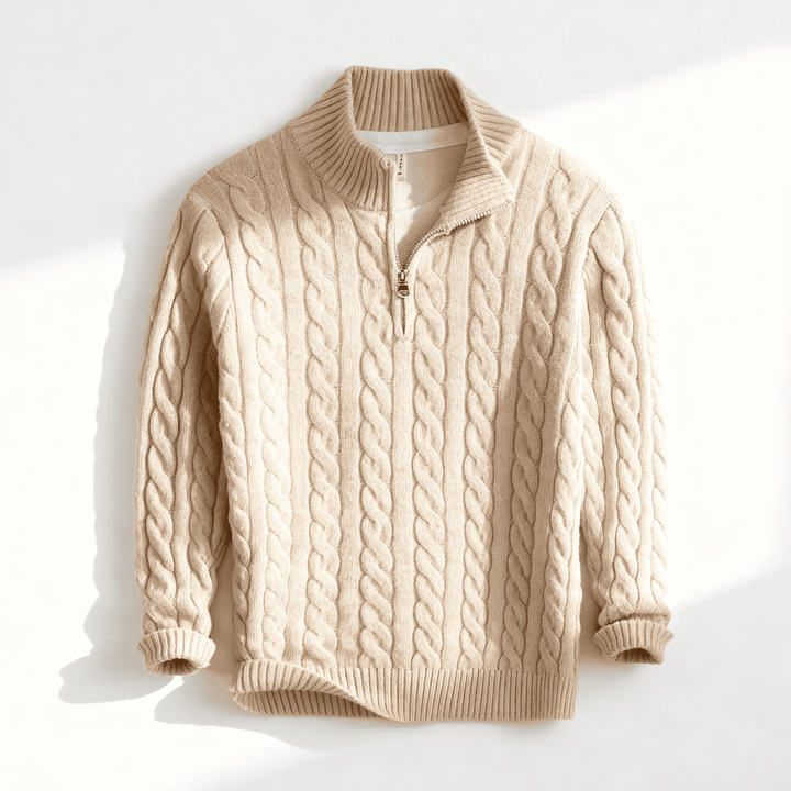 Men's Zip Sweater - Everton Style Apricot