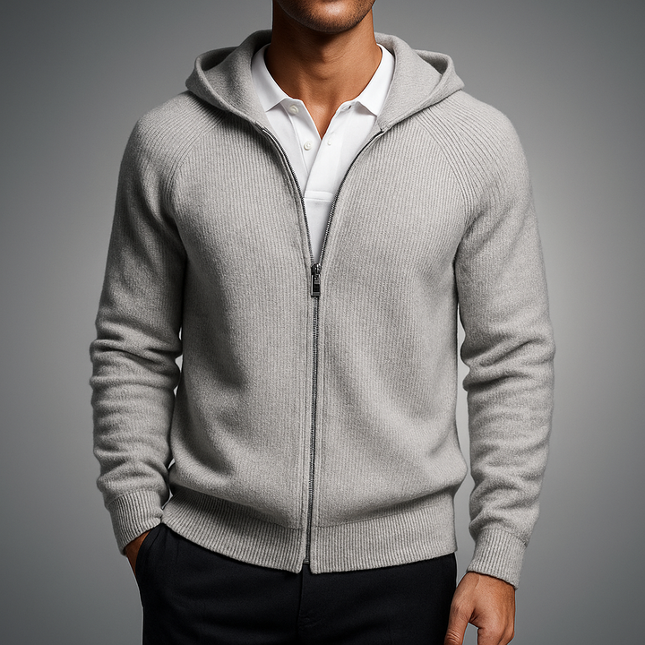 Men's Zip-Up Jacket - Stylish and Comfortable Light Gray