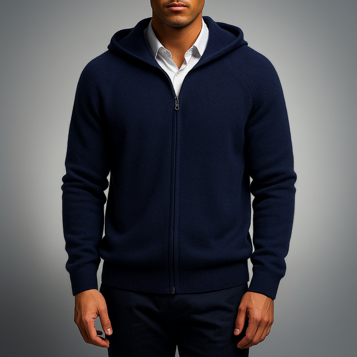 Men's Zip-Up Jacket - Stylish and Comfortable Navy Blue