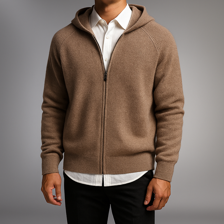 Men's Zip-Up Jacket - Stylish and Comfortable Brown