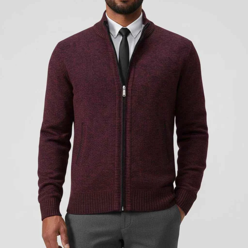 Men's Zip-Up Sweater Bordeaux